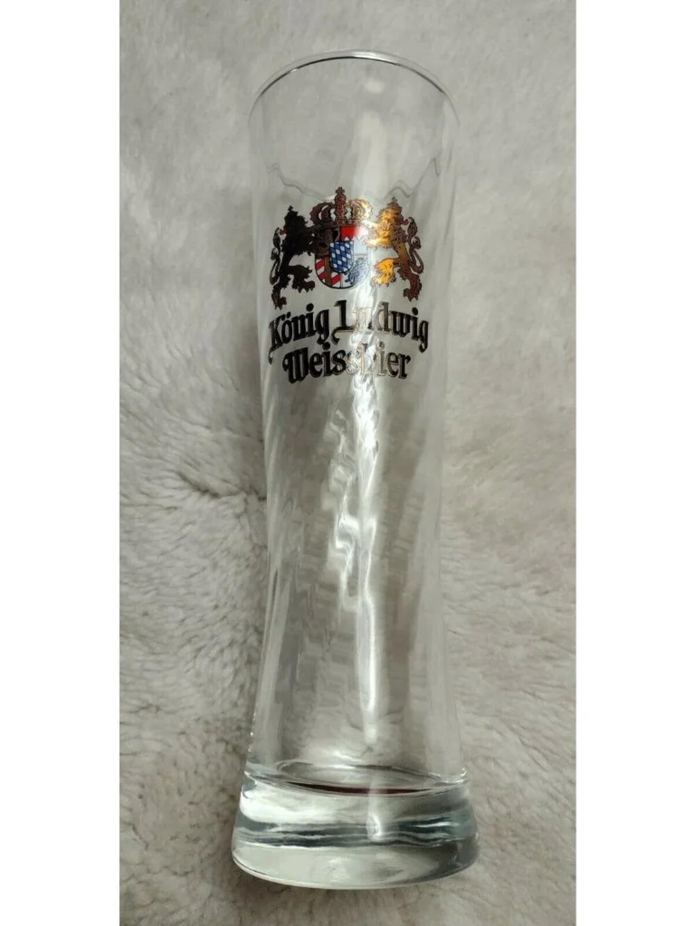 Konig Ludwig Weissbier Tall Beer Glass 0.5L Bavaria Germany Crest Drinking
